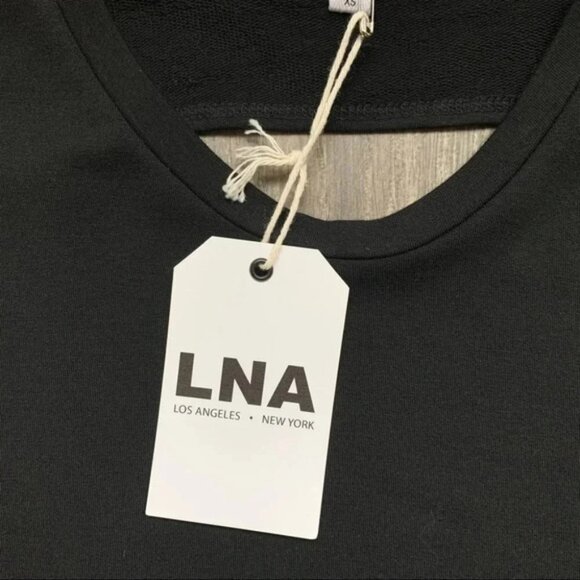 LNA Cardiff Dress Cut out High Low Hem T-Shirt Asymmetrical hem Black Size XS - Picture 11 of 16